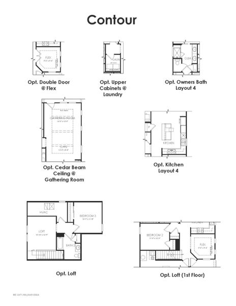 2D floor plan layout for the Contour by Del Webb in Del Webb Fulshear, Fulshear, TX (Image 5).