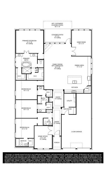 2D floor plan layout of this home in Two Step Farm, Montgomery, TX (Image 3).
