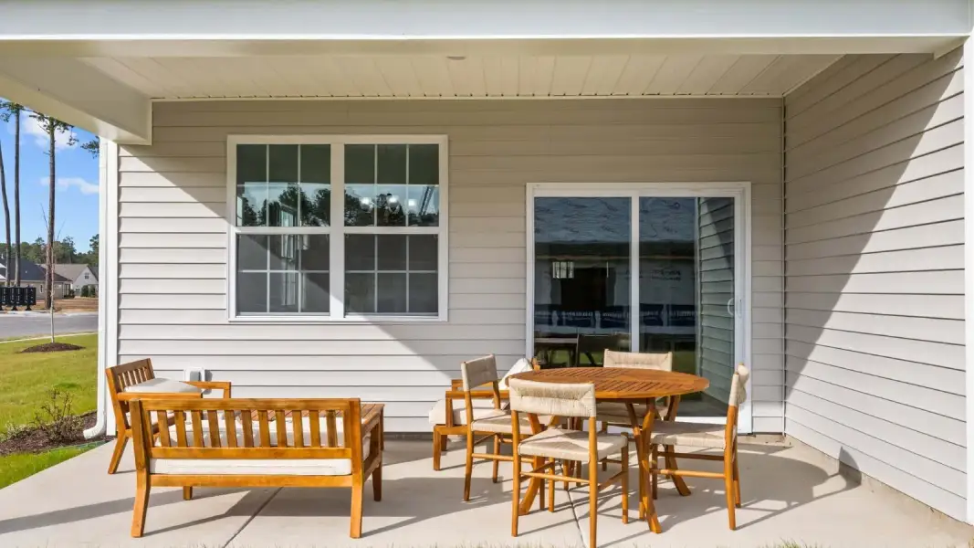Exterior details and patio area of a home in Chambray, New Bern (Image 3). Exterior details and patio area of a home in Chambray, New Bern (Image 3).