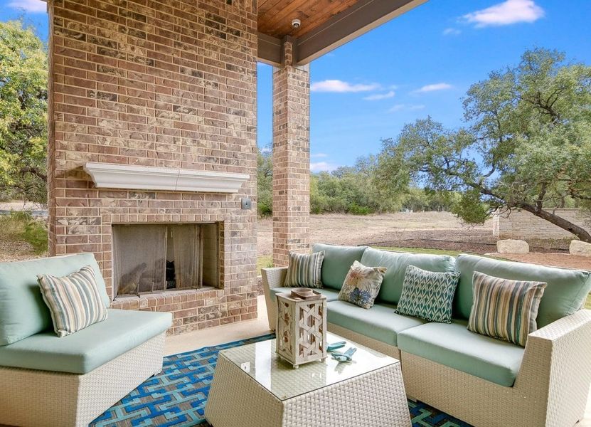 Exterior details and patio area of a home in Ranches at Creekside, Boerne (Image 2).