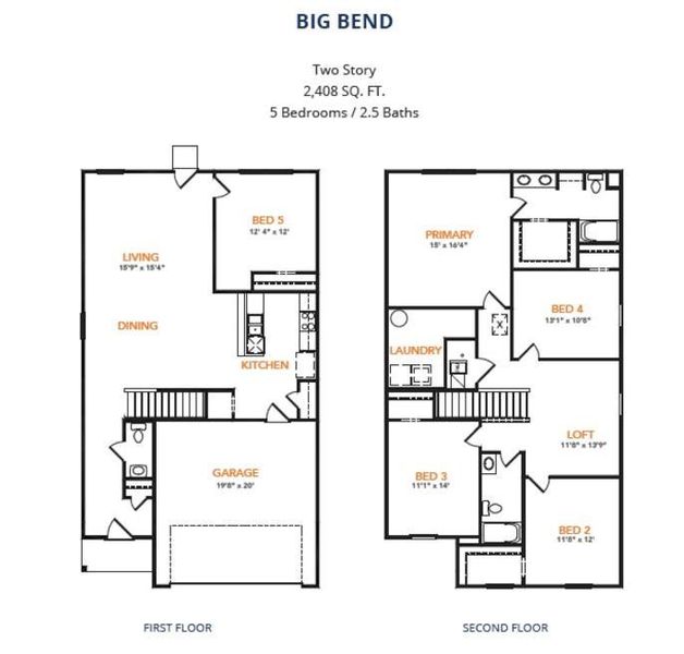 2D floor plan layout of this home in Waterside at Cedar Creek, Abilene, TX (Image 2). 2D floor plan layout of this home in Waterside at Cedar Creek, Abilene, TX (Image 2).