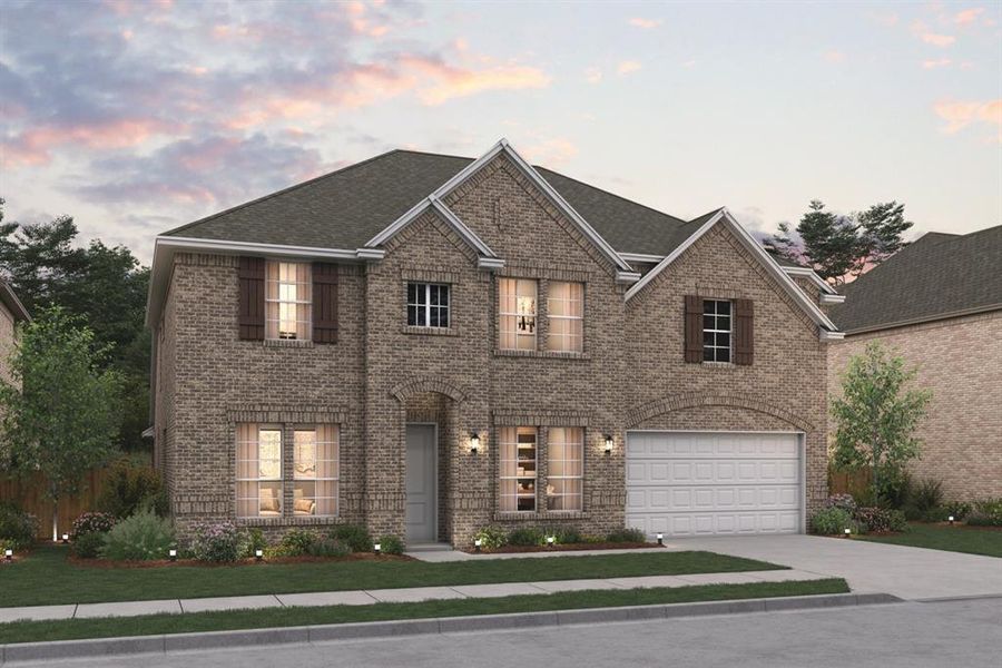 Front exterior of a new home in Wellington, Haslet, TX, highlighting curb appeal (Image 2). Front exterior of a new home in Wellington, Haslet, TX, highlighting curb appeal (Image 2).