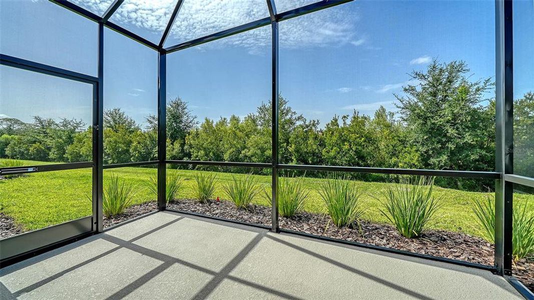 Exterior details and patio area of a home in Vicenza Real Estate and Homes for Sale in North Venice, FL - Neal Communities, Nokomis (Image 21).