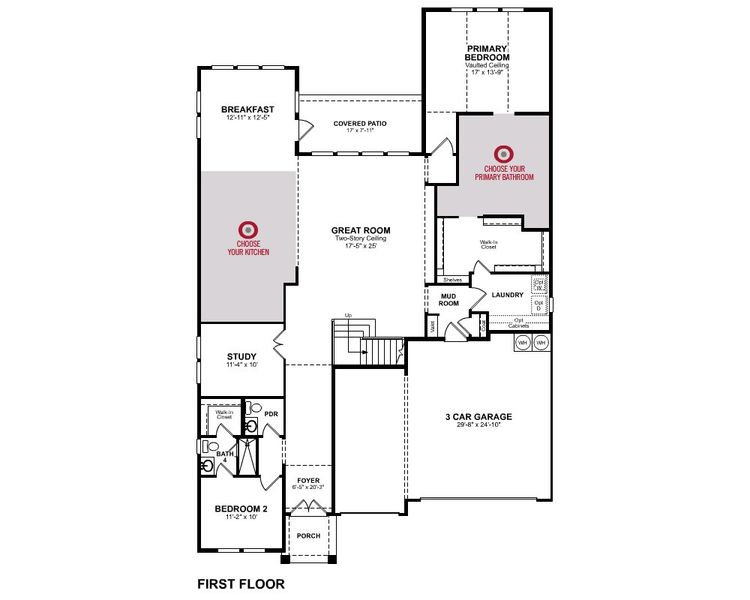 2D floor plan layout for the Northcliffe by Beazer Homes in Ellwood, Iowa Colony, TX (Image 3).