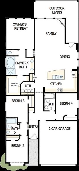 2D floor plan layout of this home in Harvest Green 45', Richmond, TX (Image 2). 2D floor plan layout of this home in Harvest Green 45', Richmond, TX (Image 2).