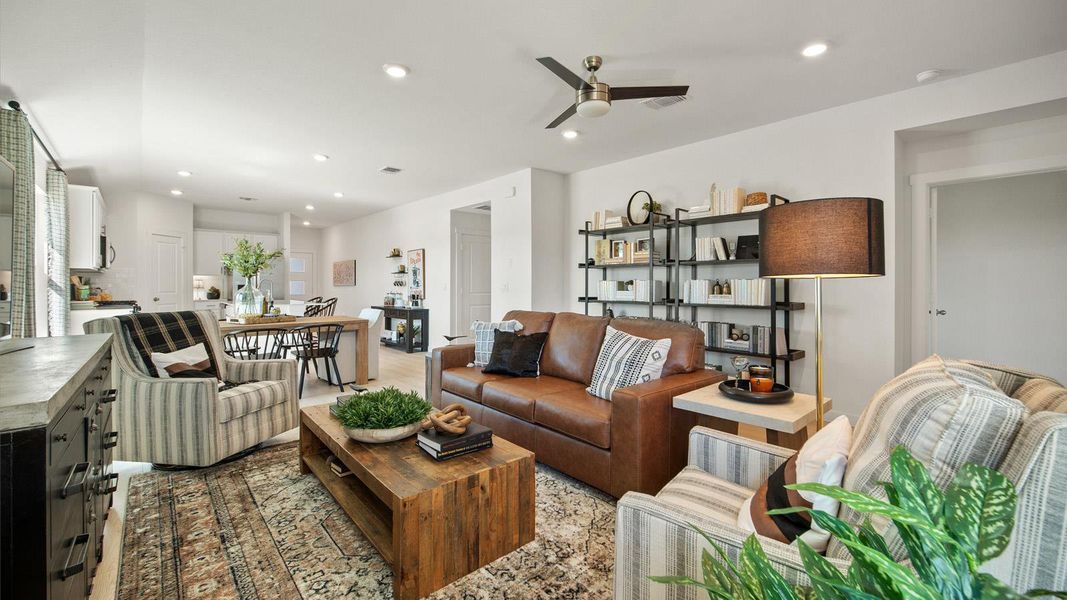 Furnished interior view inside a new home in Trails at Wildhorse, Austin (Image 10). Furnished interior view inside a new home in Trails at Wildhorse, Austin (Image 10).