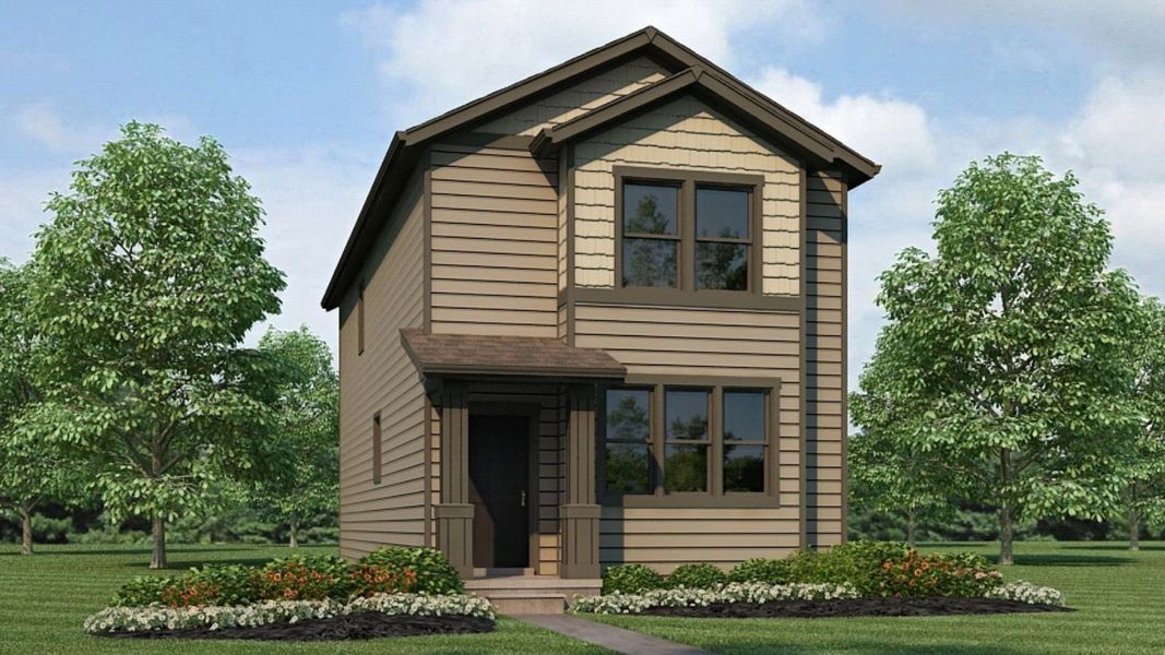 Representative exterior photo of a completed home built from the NEW HAVEN by D.R. Horton in Tailholt, Severance, CO (Image 22).