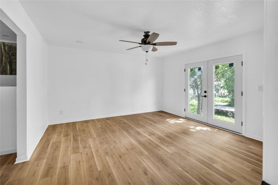 Primary bedroom with private deck and ensuite