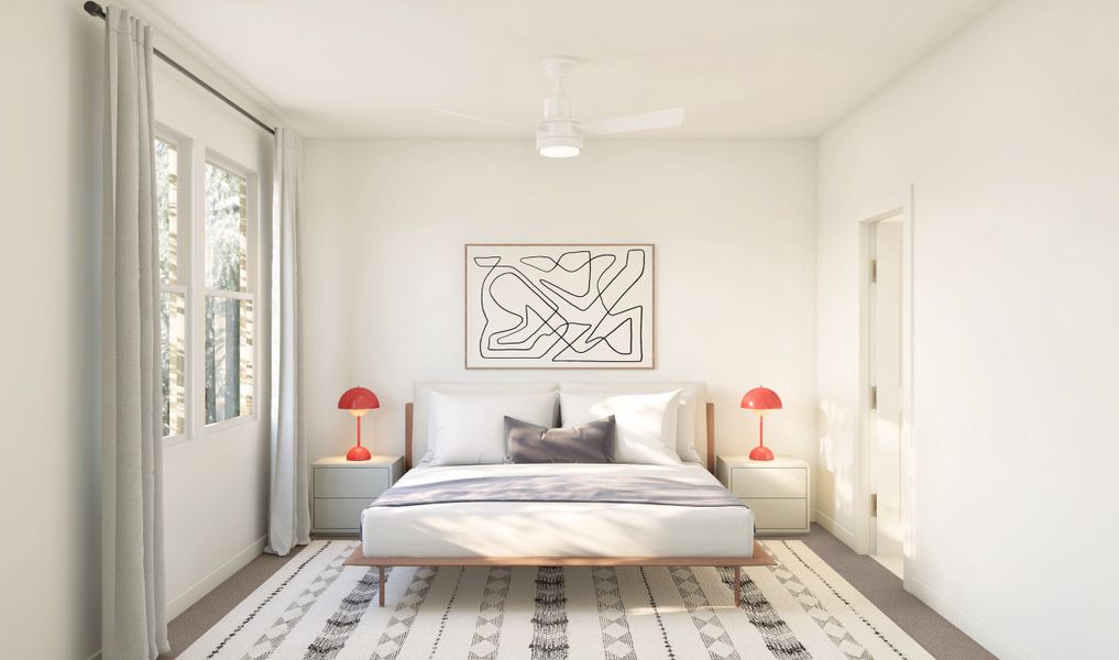 Primary suite with ceiling fan Primary suite with ceiling fan