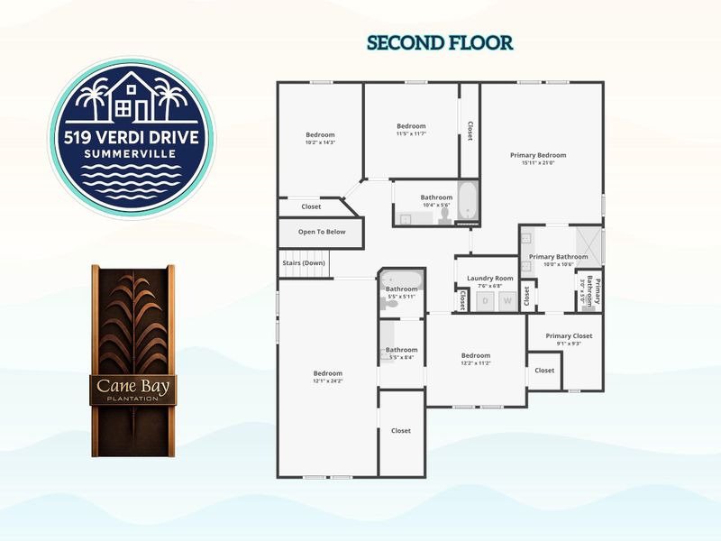 2D floor plan layout of this home in Lindera Preserve at Cane Bay Plantation, Summerville, SC (Image 5). 2D floor plan layout of this home in Lindera Preserve at Cane Bay Plantation, Summerville, SC (Image 5).