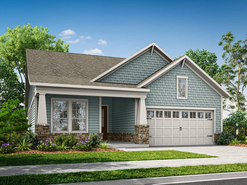 Representative exterior photo of a completed home built from the Cypress Cove by Tri Pointe Homes in The Pines Collection at Serenity, Fuquay Varina, NC (Image 21).