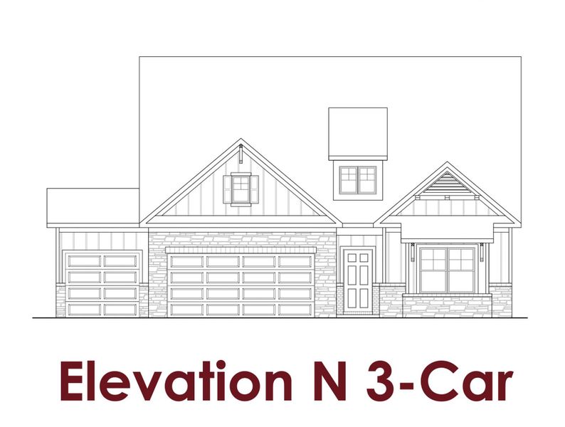 Representative rendering of the exterior for the Bluff                                                                Primary Suite on Main by Chafin Communities (Image 12).