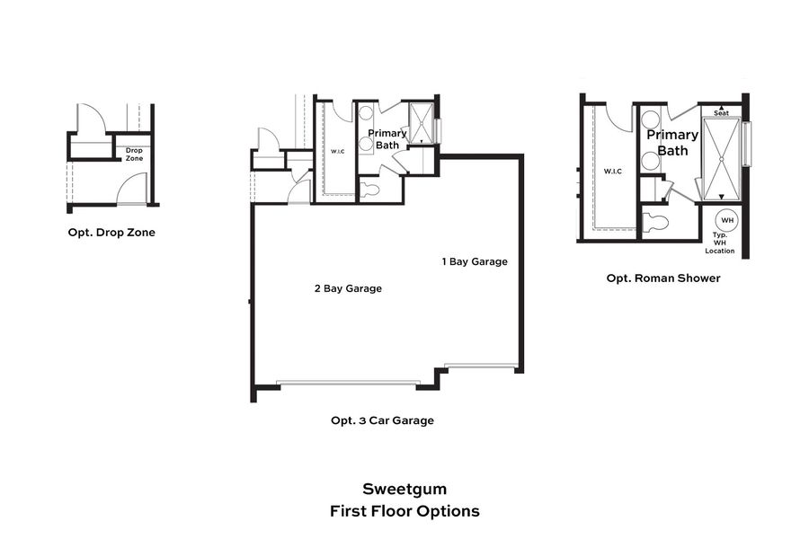 2D floor plan layout for the Sweetgum by DRB Homes in Ardisia Park, New Smyrna Beach, FL (Image 32).