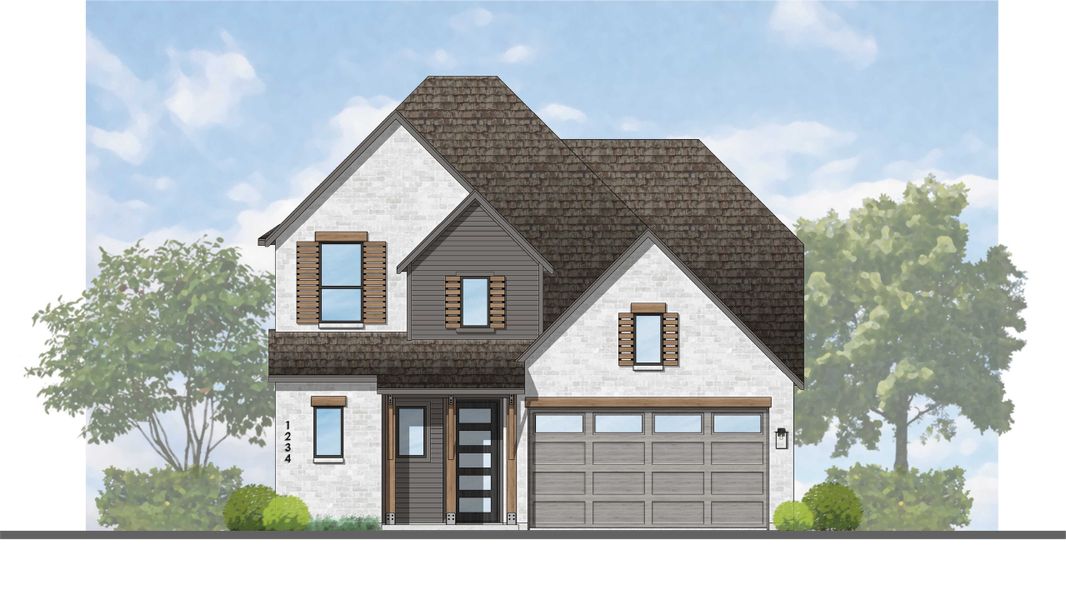 Representative rendering of the exterior for the Panamera Plan by Highland Homes (Image 3).