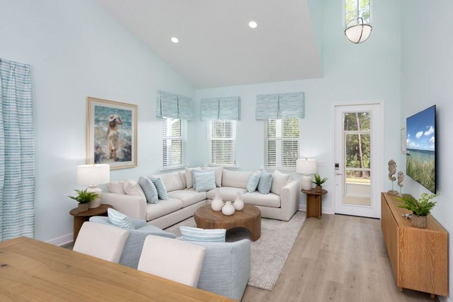 Representative furnished interior of a home built from the Mango by Minto Communities in Latitude Margaritaville Watersound, Panama City Beach (Image 4). Representative furnished interior of a home built from the Mango by Minto Communities in Latitude Margaritaville Watersound, Panama City Beach (Image 4).