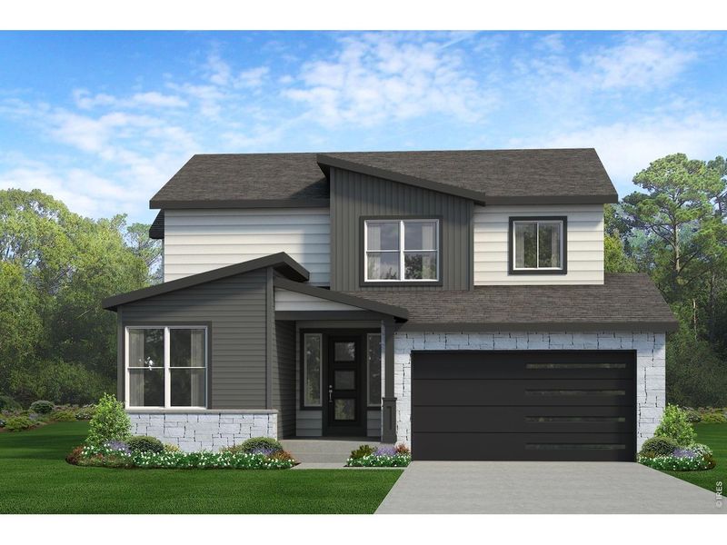 Front exterior of a new home in Cherry Meadows, Brighton, CO, highlighting curb appeal (Image 1). Front exterior of a new home in Cherry Meadows, Brighton, CO, highlighting curb appeal (Image 1).