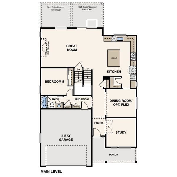 2D floor plan layout for the The Roosevelt by Century Communities in Legacy at Kime Ranch, Parker, CO (Image 3).