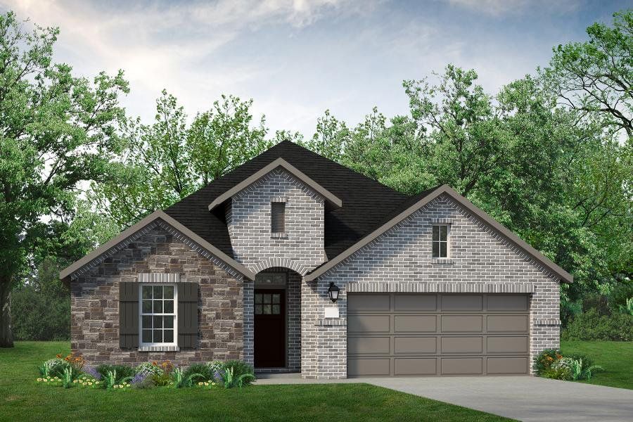 Representative exterior photo of a completed home built from the Sanders by UnionMain Homes in Walden Pond, Forney, TX (Image 2). Representative exterior photo of a completed home built from the Sanders by UnionMain Homes in Walden Pond, Forney, TX (Image 2).