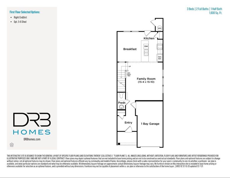 2D floor plan layout of this home in Ransdell Pointe, Spartanburg, SC (Image 5).