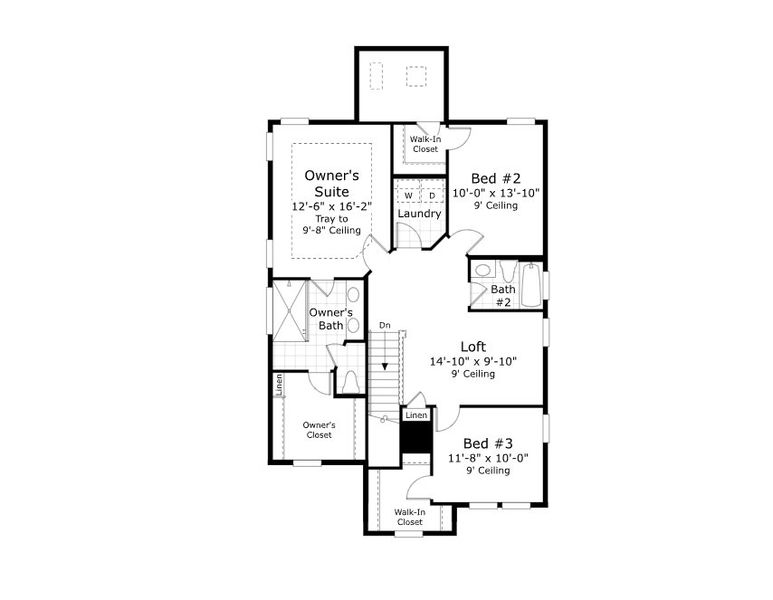 2D floor plan layout for the The Fanning by Providence Homes (Florida) in Reflections at Nocatee, Nocatee, FL (Image 4).