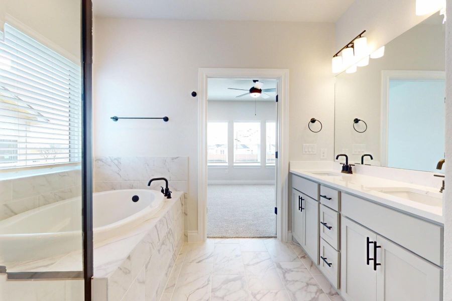 Furnished interior view inside a new home in Cedar Brook, Leander (Image 8). Furnished interior view inside a new home in Cedar Brook, Leander (Image 8).