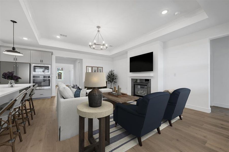 Furnished interior view inside a new home in Timberbrook, Justin (Image 6). Furnished interior view inside a new home in Timberbrook, Justin (Image 6).