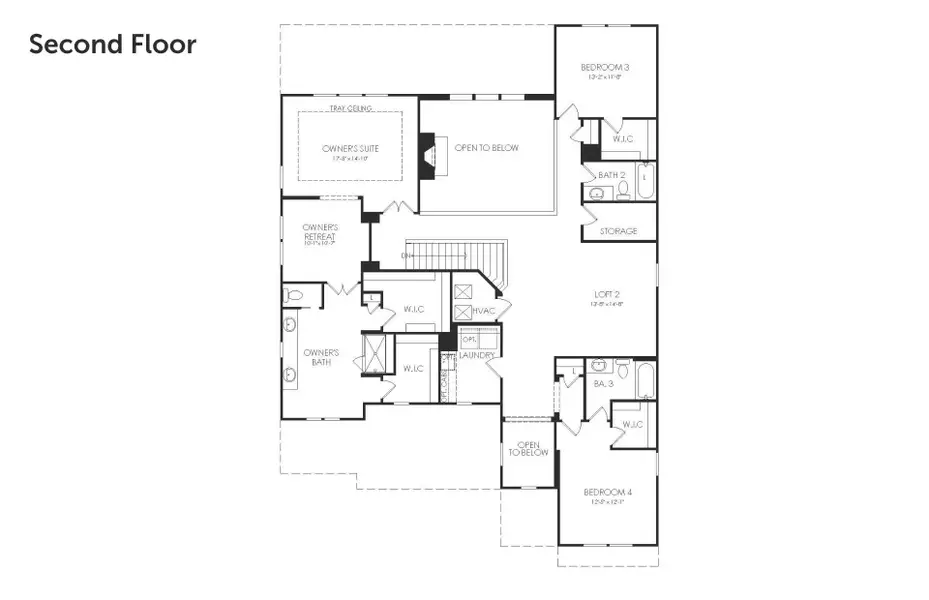 2D floor plan layout for the Roseland by John Wieland in Iverly, Canton, GA (Image 4). 2D floor plan layout for the Roseland by John Wieland in Iverly, Canton, GA (Image 4).