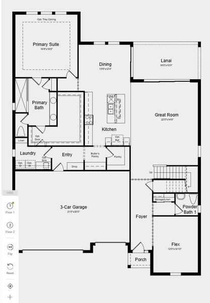 2D floor plan layout for the Nantucket by Taylor Morrison in Windward Preserve, Cocoa, FL (Image 4).