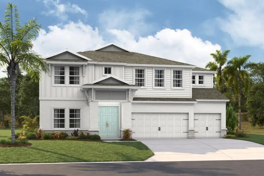 Representative exterior photo of a completed home built from the Westshore I by Homes by WestBay in Pasadena Woods, Wesley Chapel, FL (Image 5). Representative exterior photo of a completed home built from the Westshore I by Homes by WestBay in Pasadena Woods, Wesley Chapel, FL (Image 5).