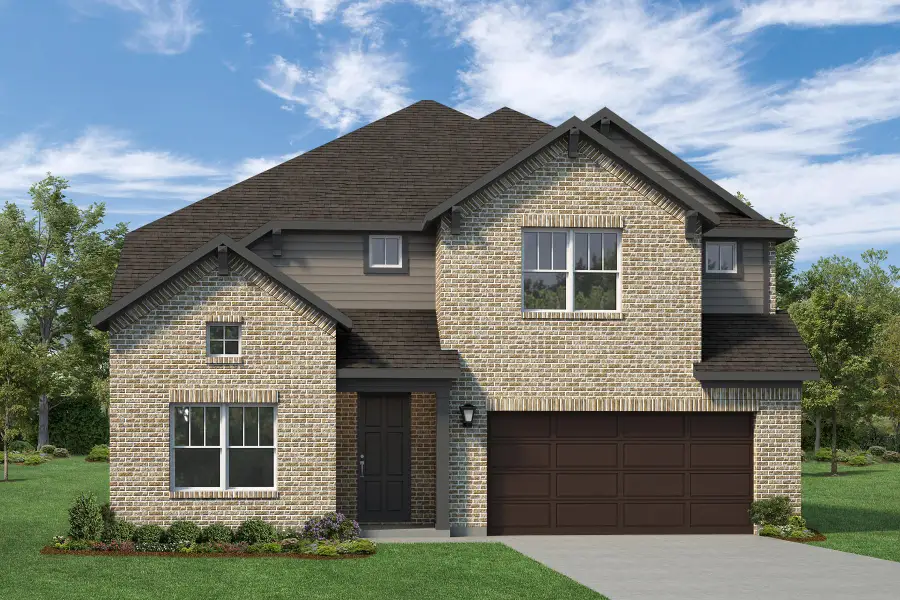 Representative exterior photo of a completed home built from the Courage by Rockwell Homes in Wildflower Ranch, Fort Worth, TX (Image 7). Representative exterior photo of a completed home built from the Courage by Rockwell Homes in Wildflower Ranch, Fort Worth, TX (Image 7).