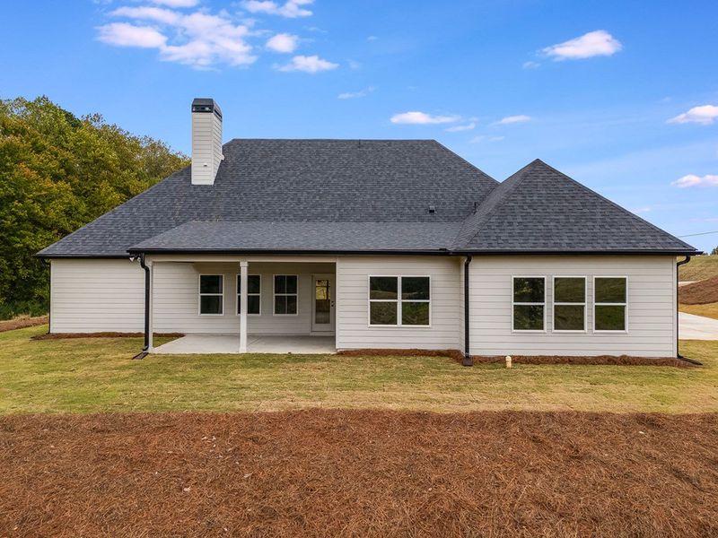 Exterior details and patio area of a home in Parmer Farms, Roopville (Image 4).