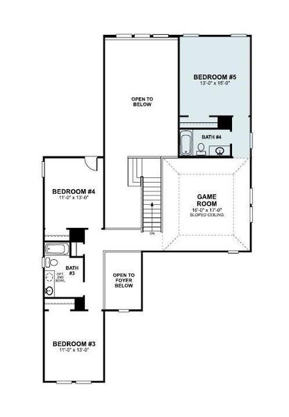 2D floor plan layout of this home in Lily Creek at Sutton Fields, Aubrey, TX (Image 3).