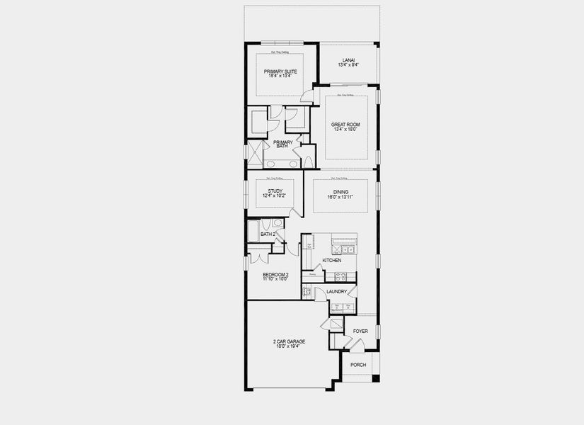 2D floor plan layout for the Magari by Taylor Morrison in Esplanade at Wellen Park, Englewood, FL (Image 3). 2D floor plan layout for the Magari by Taylor Morrison in Esplanade at Wellen Park, Englewood, FL (Image 3).