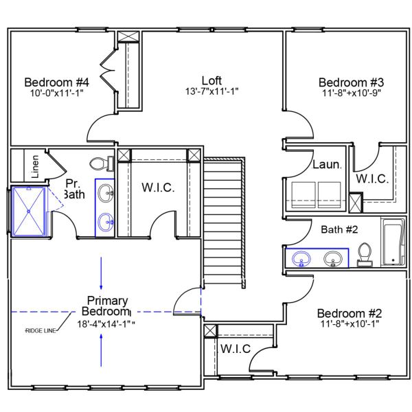 2D floor plan layout of this home in Winston Ridge, Youngsville, NC (Image 3).