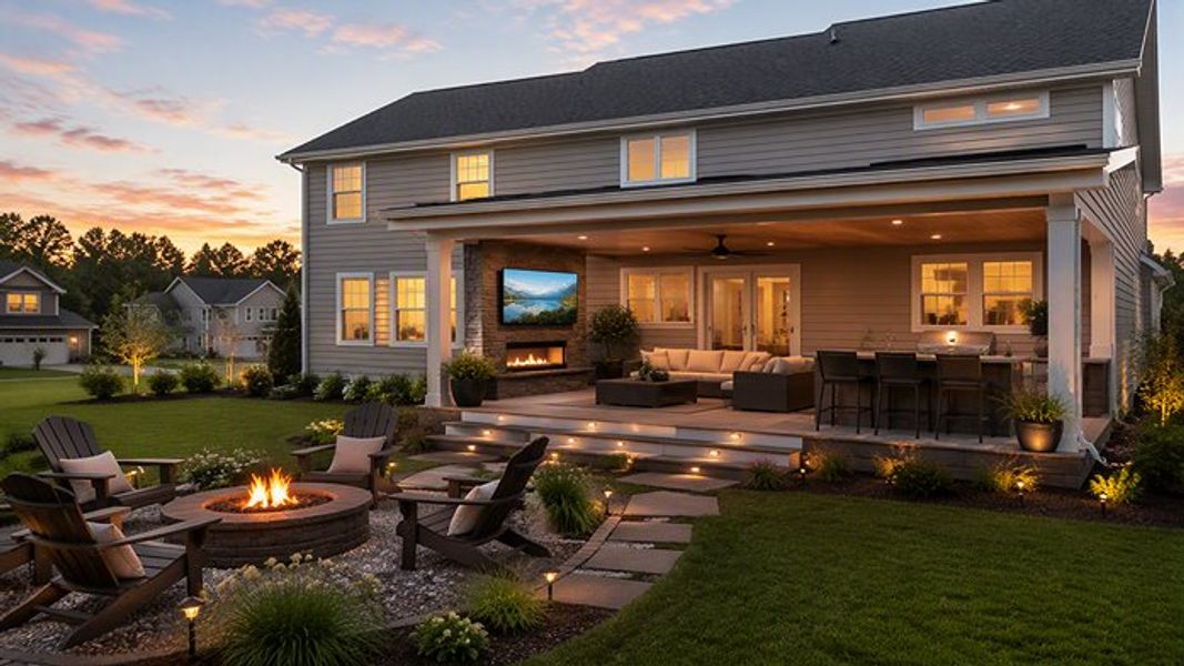 Exterior details and patio area of a home in Berkeley Bay, Ridgeville (Image 3).