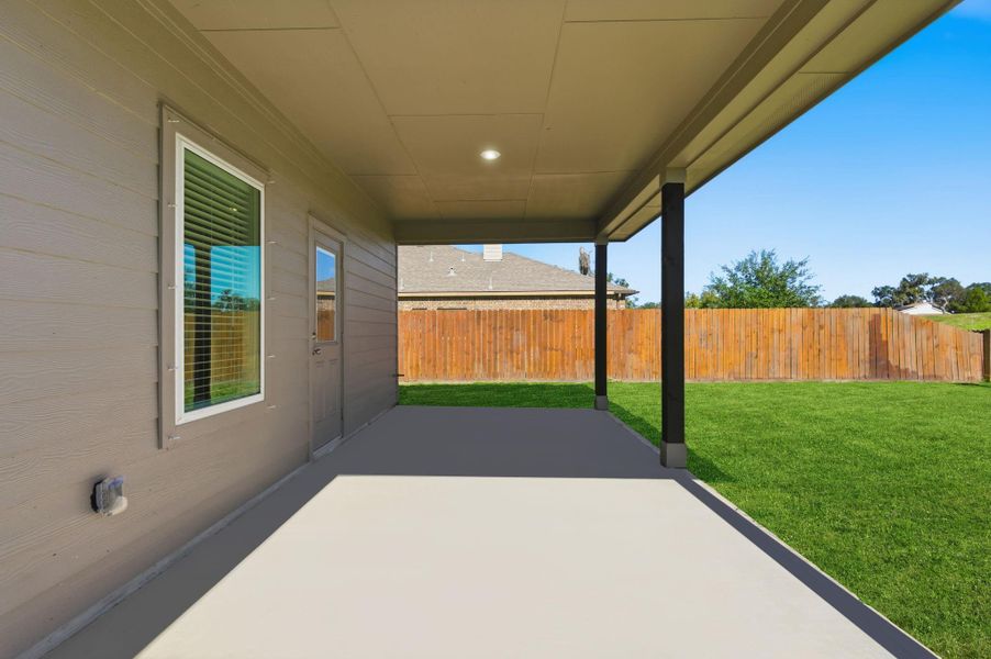 Enjoy outdoor living on the extended covered patio—perfect for grilling, relaxing, or entertaining guests! Overlooking the spacious fenced backyard, this inviting area provides plenty of shade and comfort for year-round enjoyment in your very own private retreat.