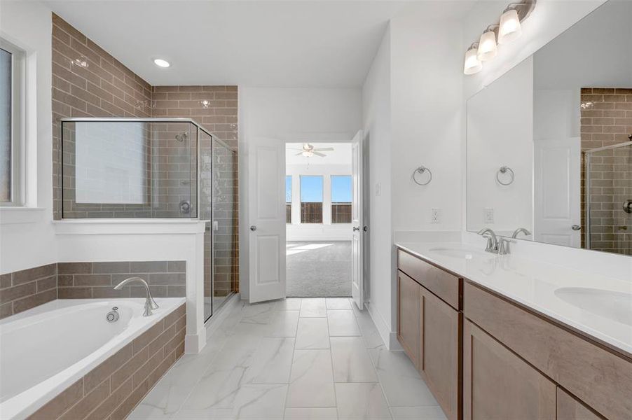 Furnished interior view inside a new home in Lily Creek at Sutton Fields, Aubrey (Image 7).