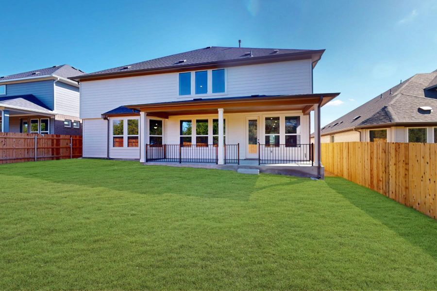 Exterior details and patio area of a home in Edgewood, Leander (Image 24).