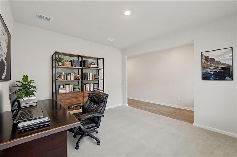 Furnished interior view inside a new home in Parkside at Grayson, Grayson (Image 11).