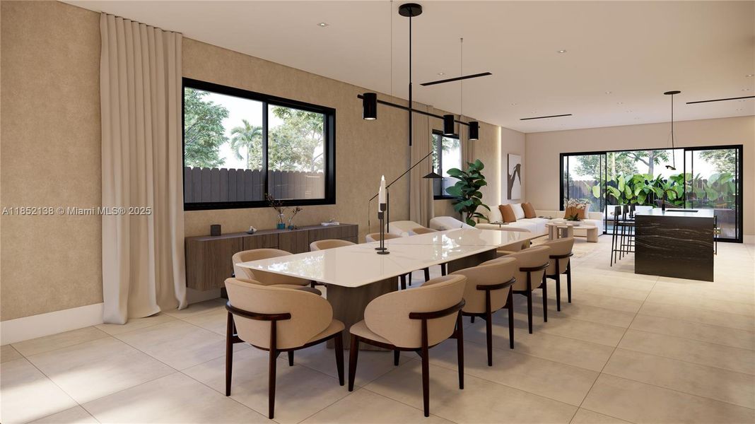 Furnished interior view inside a new home in , Miami (Image 8).