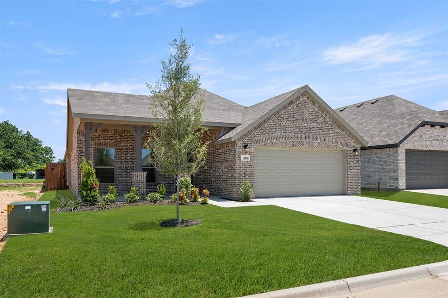 Front exterior of a new home in Pirate Village, Granbury, TX, highlighting curb appeal (Image 18). Front exterior of a new home in Pirate Village, Granbury, TX, highlighting curb appeal (Image 18).