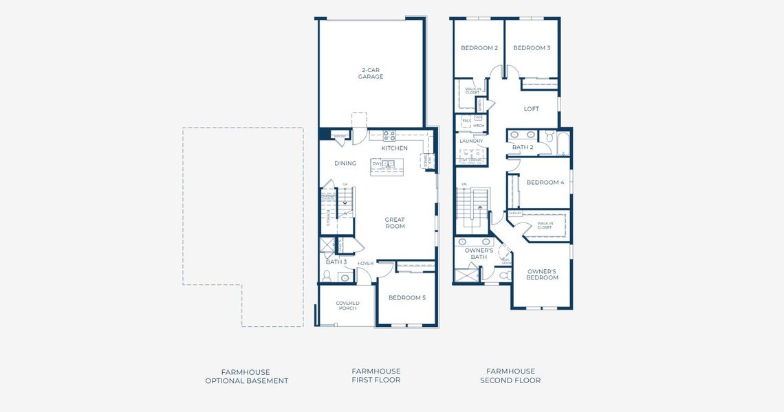 2D floor plan layout for the 2504 by Risewell Homes in Harvest Crossing, Aurora, CO (Image 3).