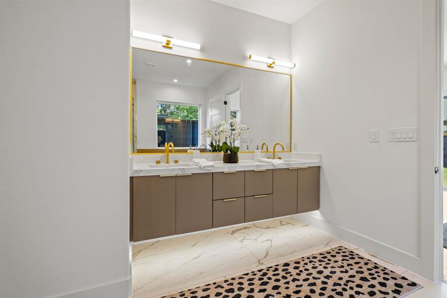 Bathroom with dual vanity