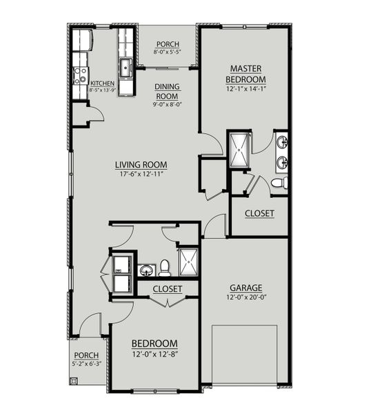 2D floor plan layout for the Palmer by DSLD Homes in Saddlebrook, Murfreesboro, TN (Image 2).