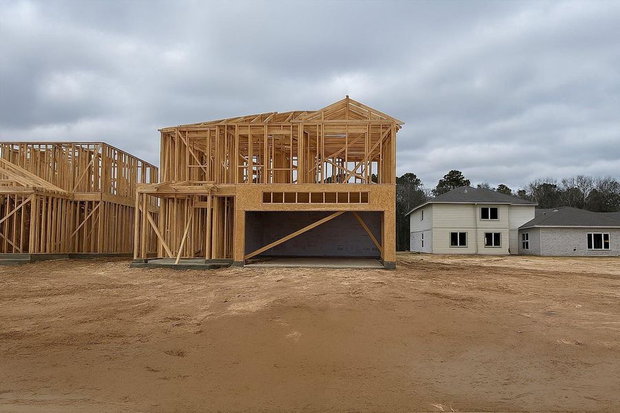 In-progress construction of a new home in The Lakes at Black Oak Villas, Magnolia, TX (Image 20).