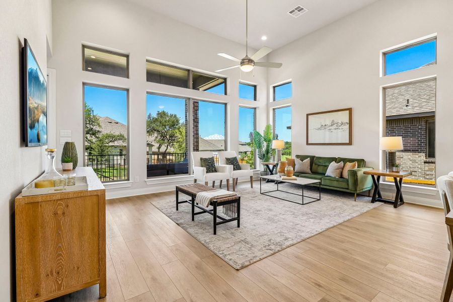 Representative furnished interior of a home built from the Hamilton by Risewell Homes in 6 Creeks, Kyle (Image 6).