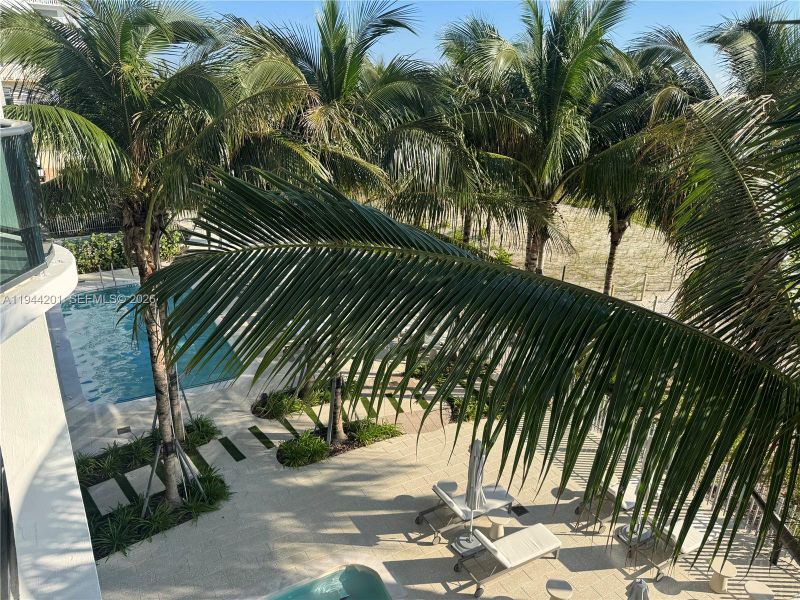 Fitness Center overlooking pool area on beach side