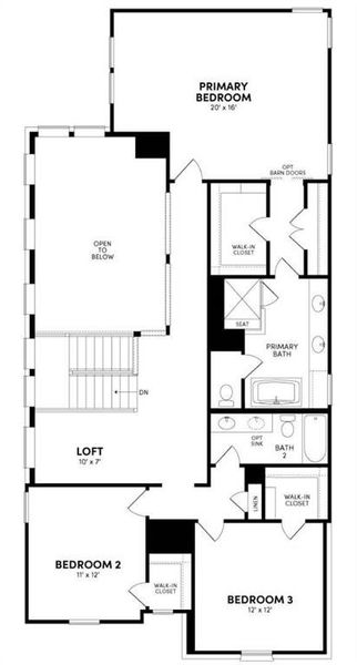 2D floor plan layout of this home in The Grove Frisco, Frisco, TX (Image 3).