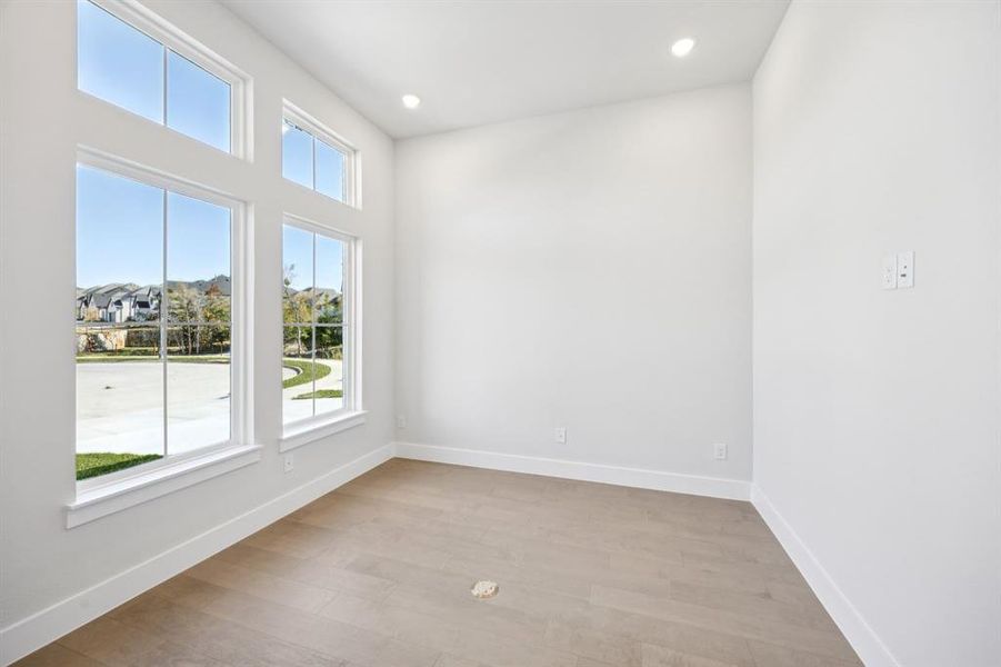 The professional working from home will appreciate this light filled home office.