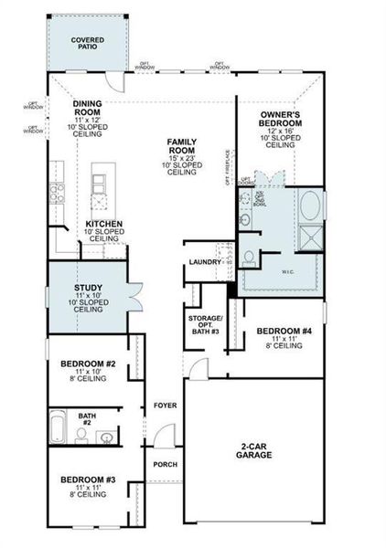 2D floor plan layout of this home in The Preserve, Justin, TX (Image 5). 2D floor plan layout of this home in The Preserve, Justin, TX (Image 5).